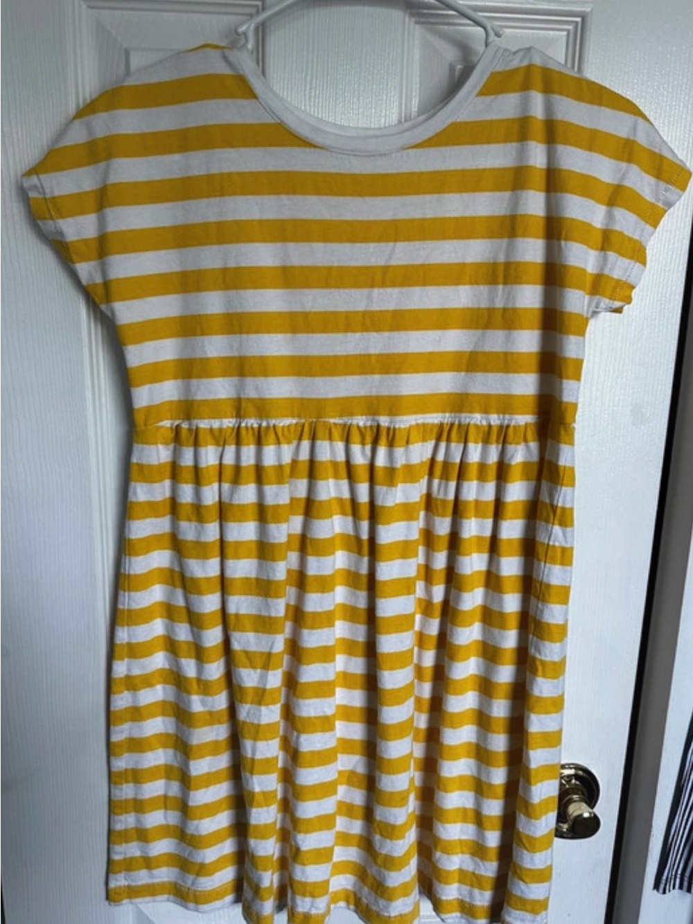 Old Navy Yellow and White Striped Casual Dress
